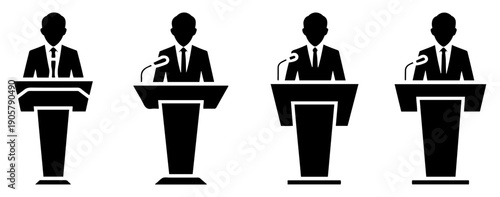 conference lecture vector icon concept