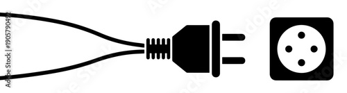 Photos electronic socket plug icon concept