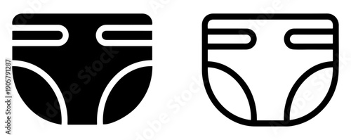 diaper baby care vector icons set