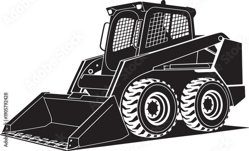 Skidsteer loader vehicle with large bucket
