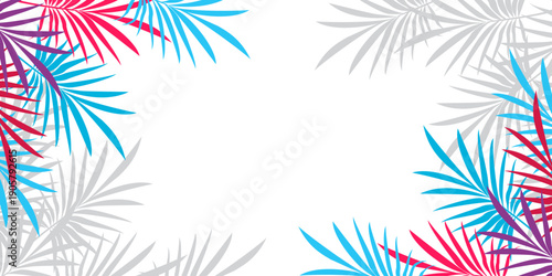 
Leaf background with summer fun concept design, abstract illustration with exotic jungle leaves, colorful design, summer background.
