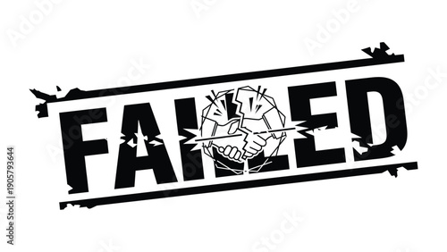 Failed Stamp: A bold stamp declares a failure with impactful imagery, conveying a stark message of defeat and setback.