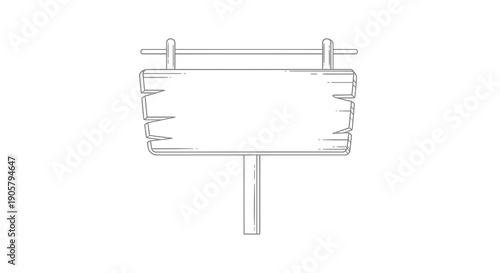 Rustic timber signboard outline, providing a blank canvas for customizable messages and design