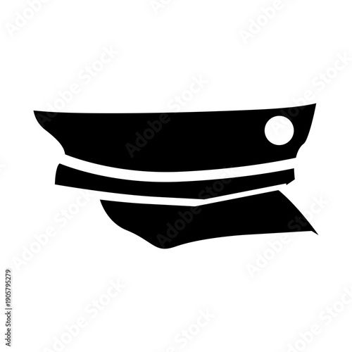 black and white train driver cap vector illustration