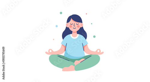 Serene Woman Meditating Calmly in Lotus Pose Bringing Inner Peace And Relaxation Through Yoga And Mindfulness Practice