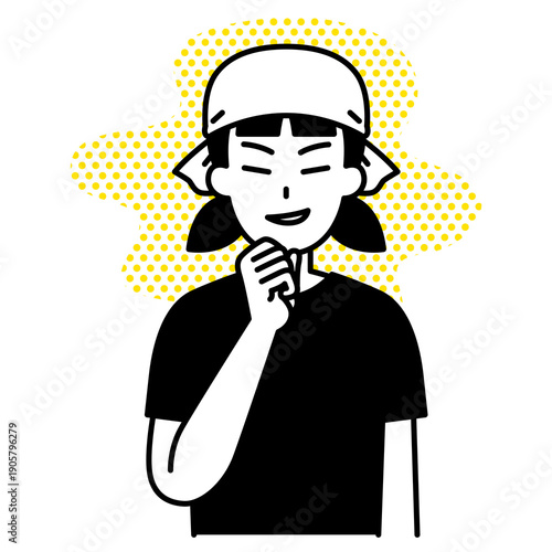 悪巧みをする居酒屋の女性店員