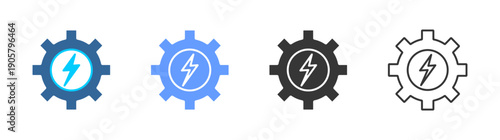 electricity icon set multiple style collection
