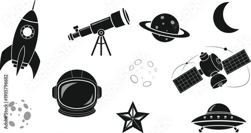 Space Exploration and Astronomy Icon Set