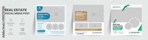 Real Estate Property Sale Social Media Post and Luxury Business Flyer Design Template