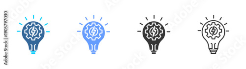 electricity management icon set multiple style collection