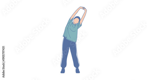 Healthy Person Performing Full Body Stretch Exercise For Flexibility And Wellness On White Background