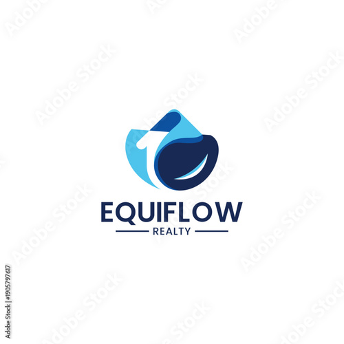 modern house and water drop logo, real estate equity, plumbing, and home finance icon template