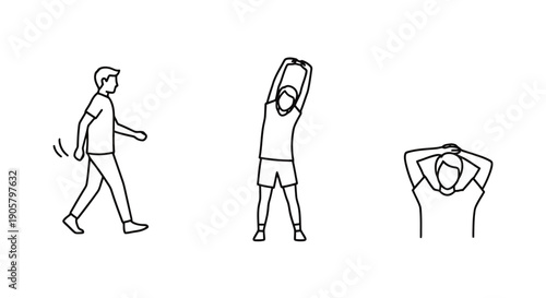 Healthy Lifestyle Routine With Simple Exercise Poses For Wellness And Active Living Representation