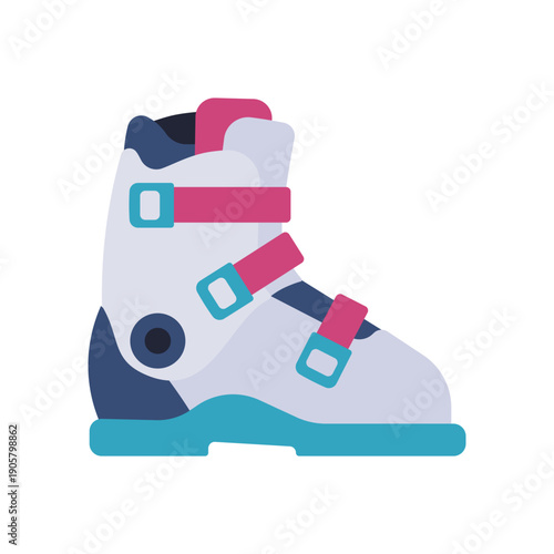 snowboard boots vector icons. Sport footwear for outdoor activities.