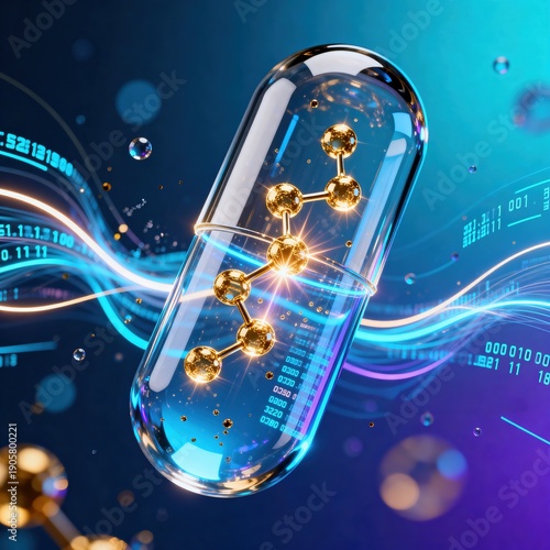 Medical Concept Glass Texture Capsule