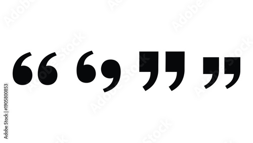 A close-up view of various quotation marks and apostrophes in different fonts Vector