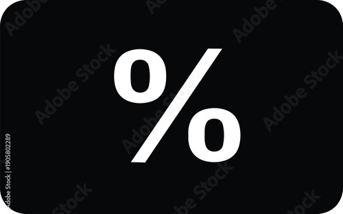 A white percent sign on a black background with rounded corners
