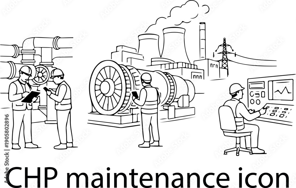 Obraz premium set of icons of scenes of repair stages of heating systems, icons for social networks, thematic packaging or stickers