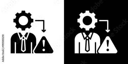 Risk Management Icon Set Vector Collection Isolated In Black And White