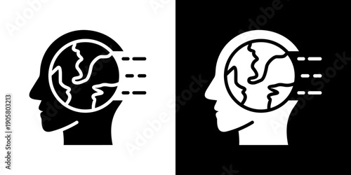 Mindset Icon Set Vector Collection Isolated In Black And White