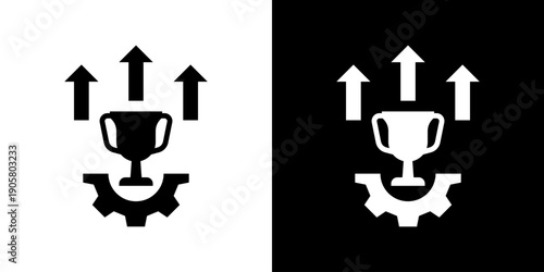 Competitive Icon Set Vector Collection Isolated In Black And White