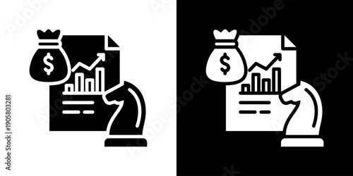 Strategic Planning Icon Set Vector Collection Isolated In Black And White