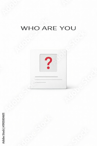 Who Are You - Profile Card with Question Mark, Identity and Uncertainty Concept
