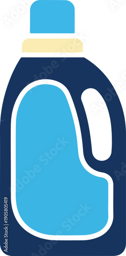Minimalist icon of a laundry detergent bottle on a white background