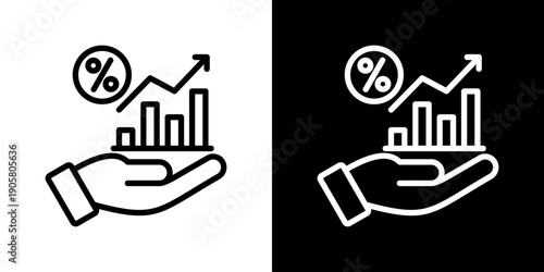 Dividend Icon Set Vector Collection Isolated In Black And White