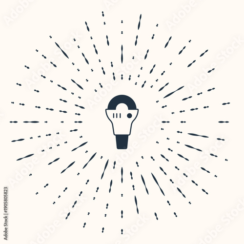 Grey Angle grinder icon isolated on beige background. Abstract circle random dots. Vector