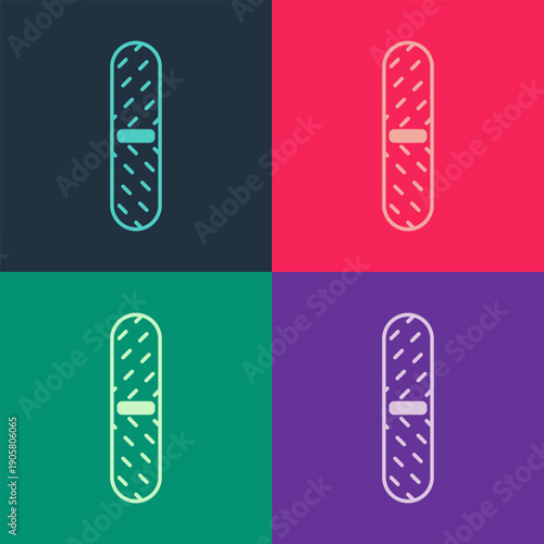 Pop art Nail file icon isolated on color background. Manicure tool. Vector
