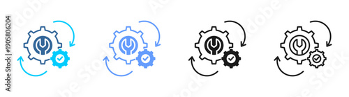 engineering icon set multiple style collection