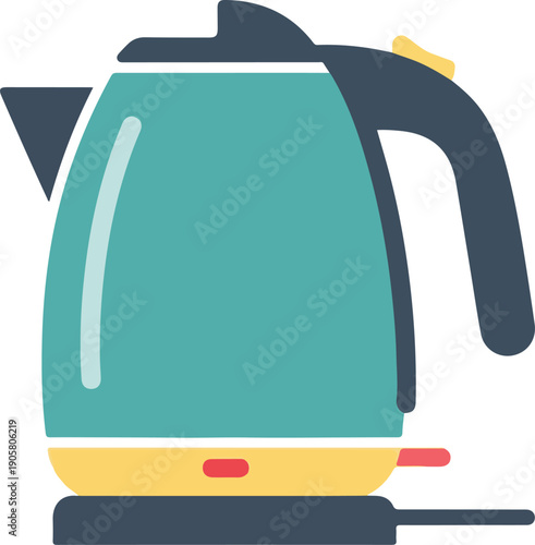 Minimalist electric kettle icon for kitchen and beverage preparation