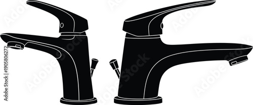 Modern black bathroom faucets with sleek design and side sprayer