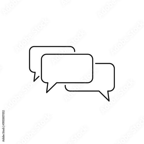Three speech bubbles in a row, representing a conversation or dialogue.