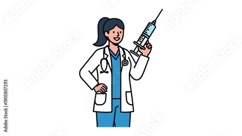 The Healing Hands: A dedicated medical professional stands ready, syringe in hand, embodying compassion and care, ready to administer healing and hope.