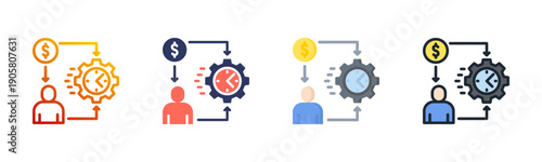 Efficiency Icon Set Multiple Style