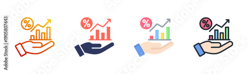 Dividend Icon Set Multiple Style