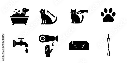 Pet Wash Station Dog Spa Amenity Icon