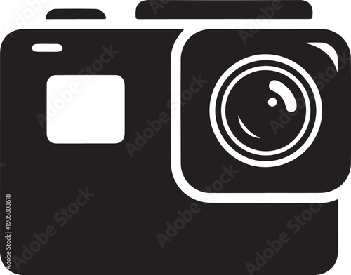 Black and white of a compact camera digital camera symbol