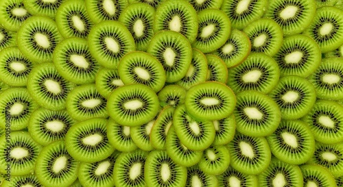 Fresh kiwi fruit slices pattern background healthy food concept