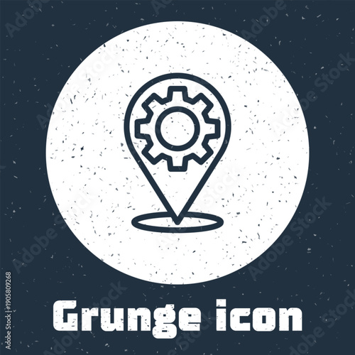 Grunge line Car service icon isolated on grey background. Auto mechanic service. Repair service auto mechanic. Maintenance sign. Monochrome vintage drawing. Vector