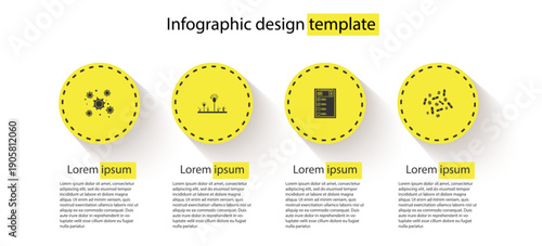 Set Bacteria, Mold, Clinical record and Medicine pill tablet. Business infographic template. Vector