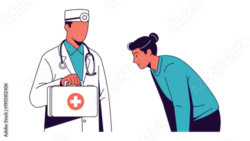 Medical Consultation: A healthcare professional consults with a patient, portraying the trust and care at the heart of the healing process.