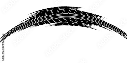 Grunge PNG set of circular tire tread frames with car and motorcycle patterns. Black PNG wheel borders for auto designs. Use this tyre PNG track set on a white background.