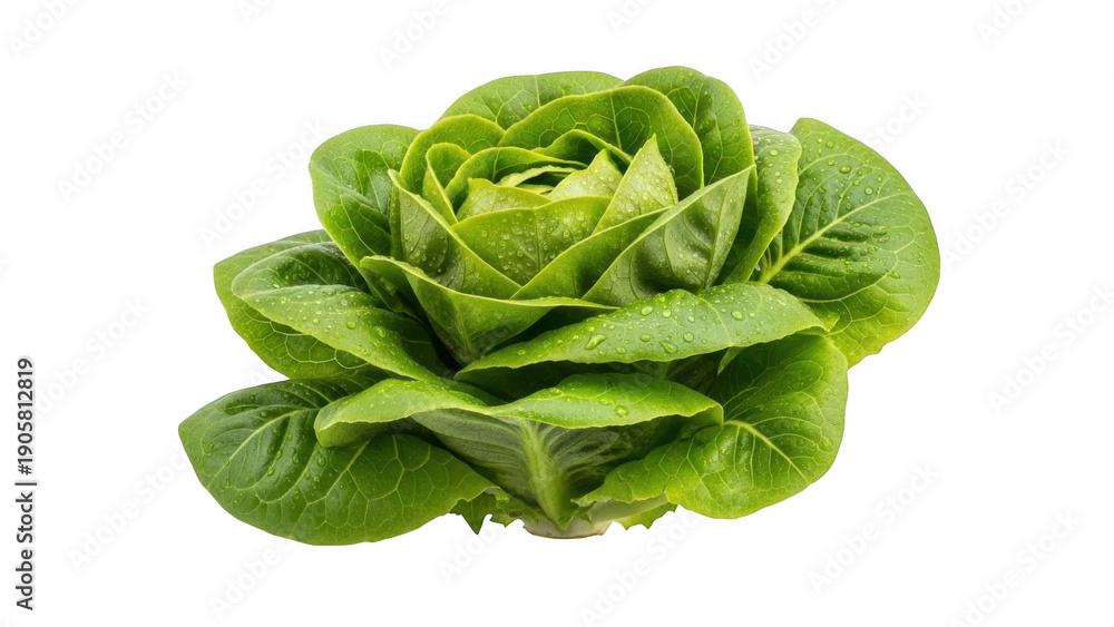 Obraz premium Fresh head of lettuce isolated on transparent background