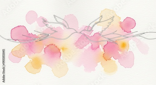 Delicate hand-drawn watercolor illustration