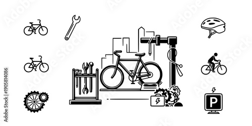 Bike Storage and Repair Station Icon