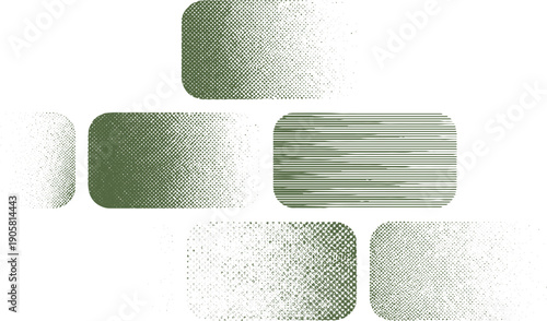 Abstract Green and White Rectangular Shapes with Textured Patterns.