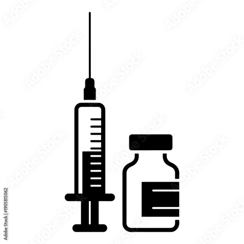 vaccine syringe medical vector icon